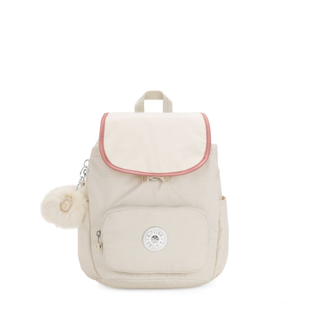 Kipling HANA S Tiny bag with pompom ape keyhanger Dazz White C.