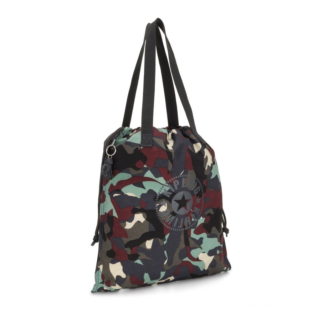 Kipling Brand-new HIPHURRAY Tiny Foldable Tote with drawstring Camouflage Big.