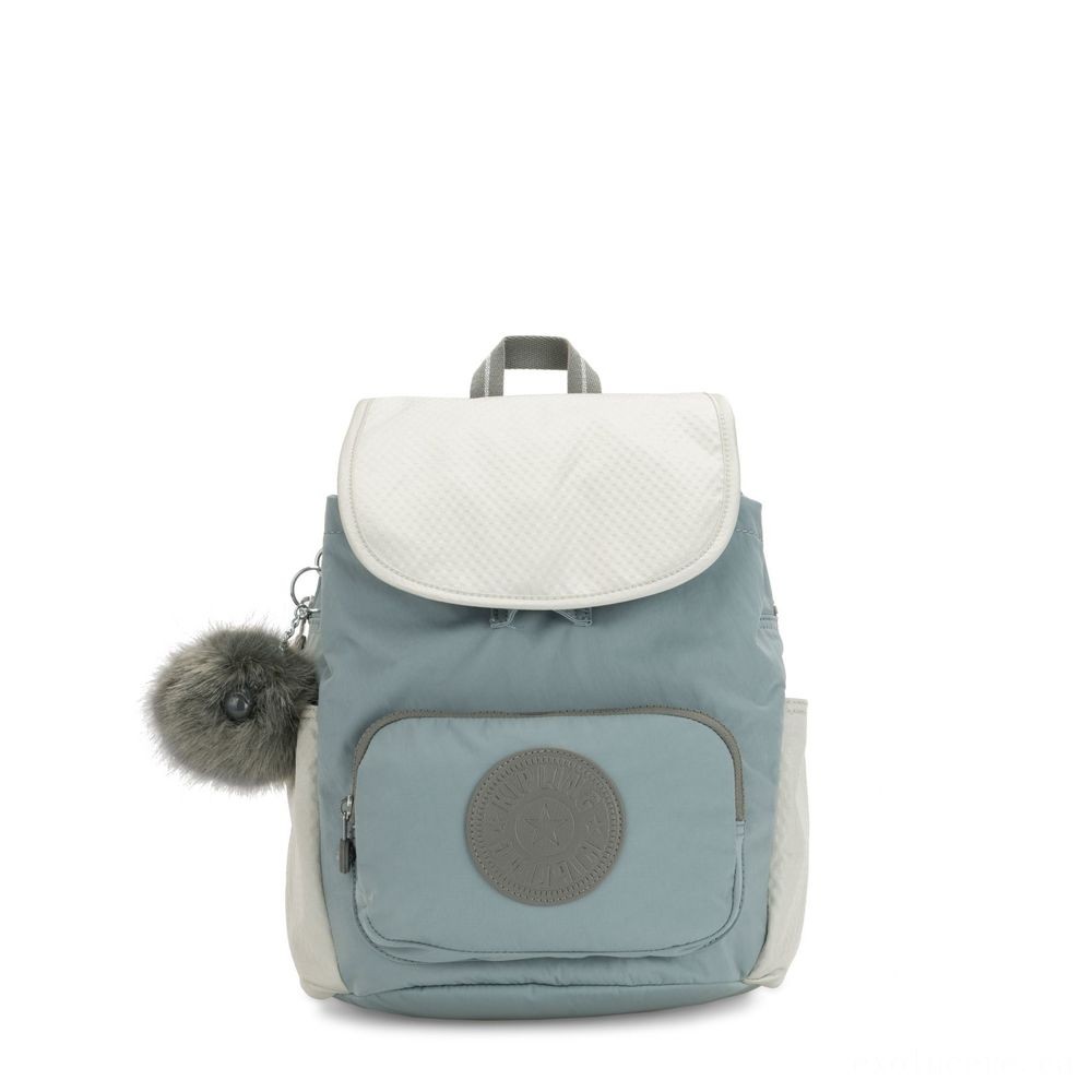 Kipling HANA S Little backpack along with pompom monkey keyhanger Soft Green C.