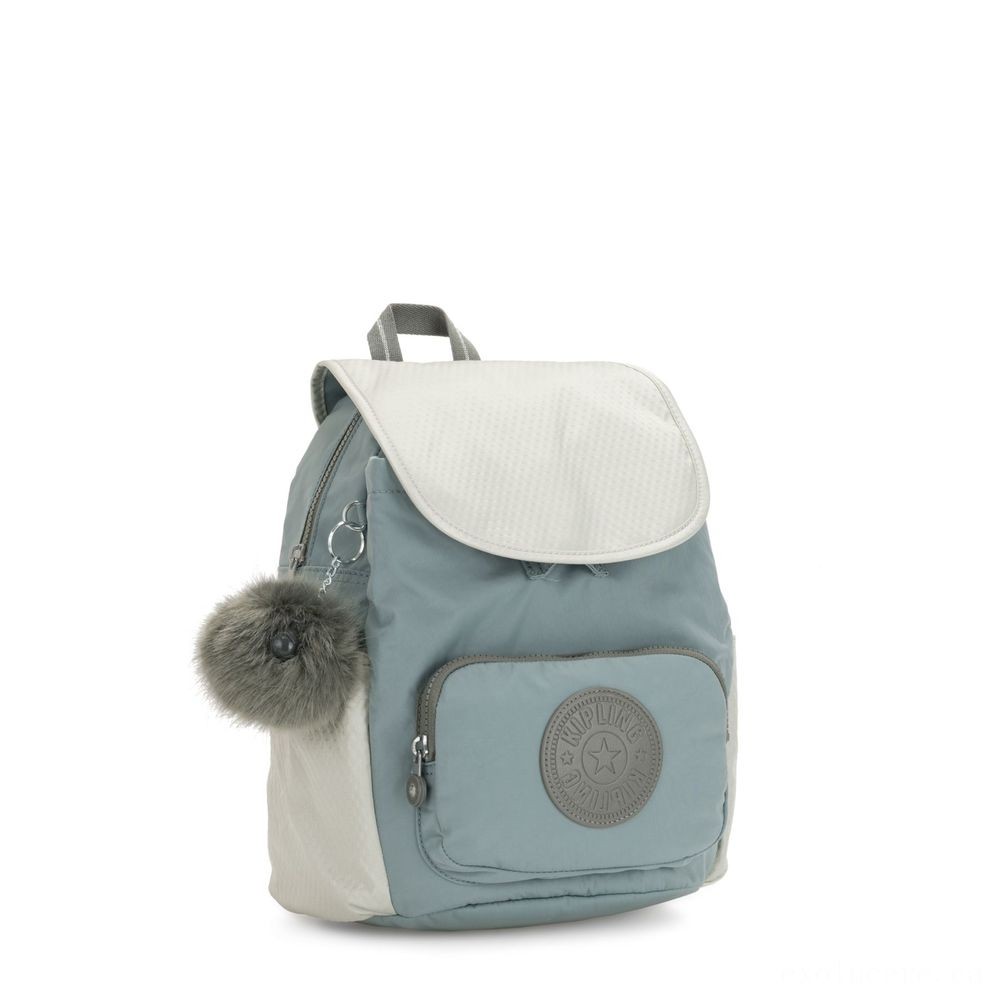 Kipling HANA S Tiny knapsack along with pompom monkey keyhanger Soft Green C.