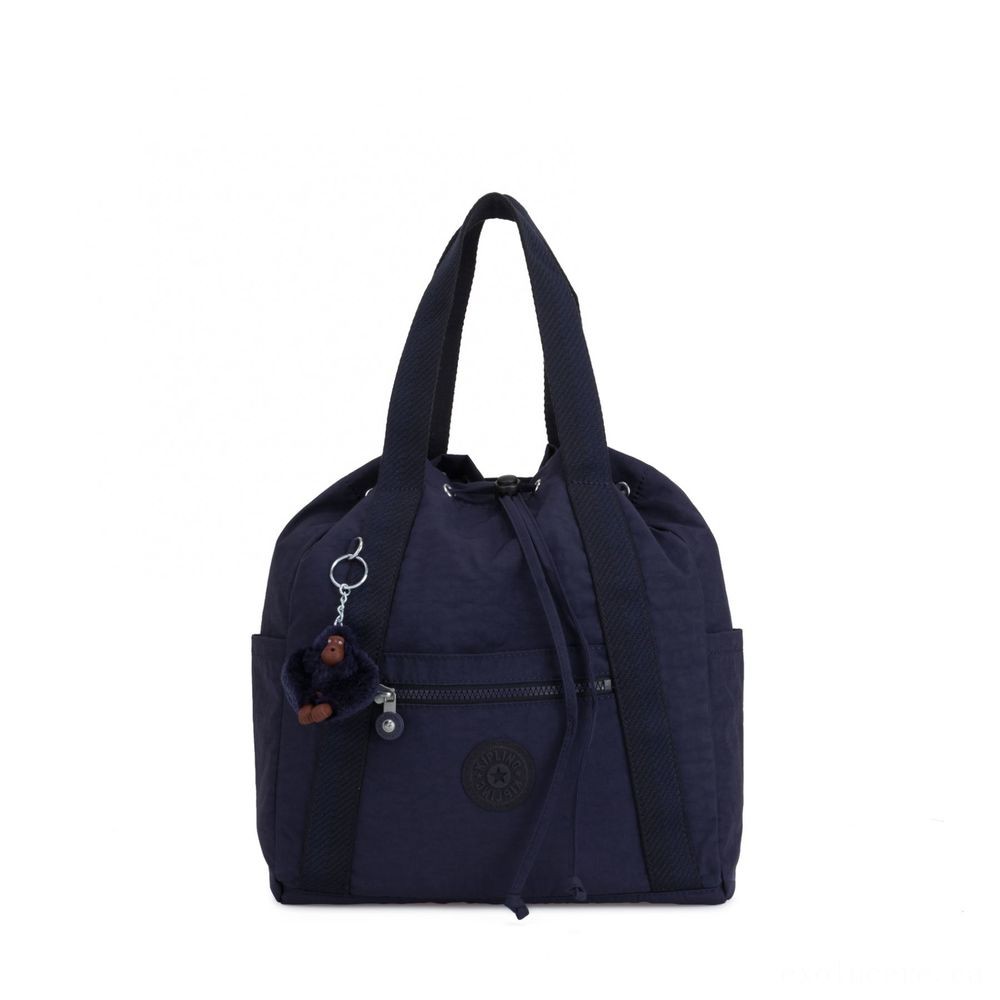 Kipling Fine Art KNAPSACK S Small Drawstring Backpack Active Blue.