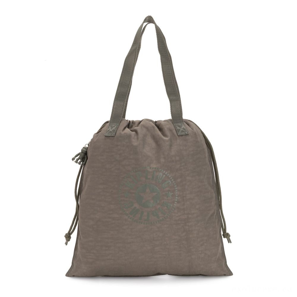 Kipling NEW HIPHURRAY Little Collapsible Tote with drawstring Seagrass.