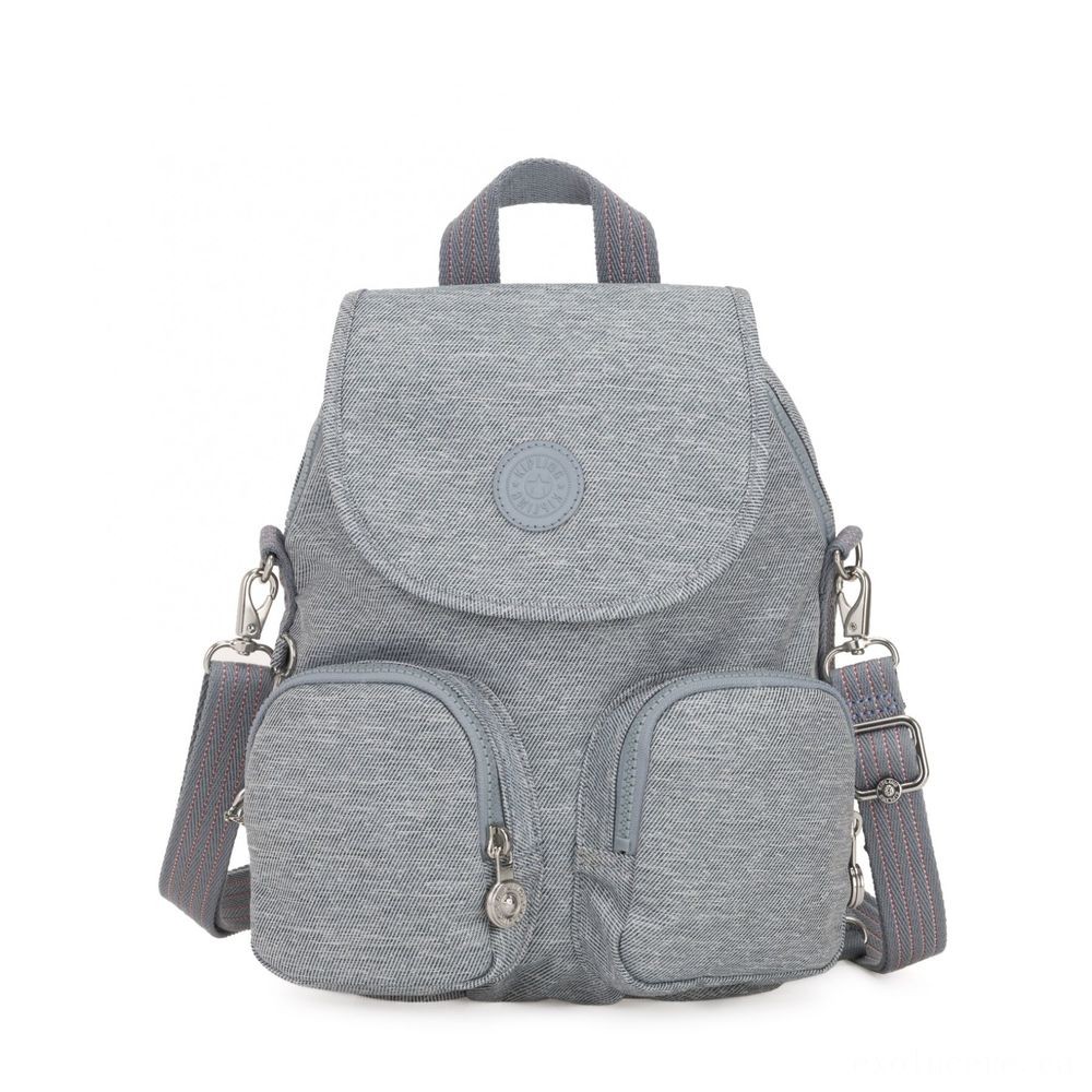  Kipling FIREFLY UP Small Backpack Covertible To Purse Cool Denim