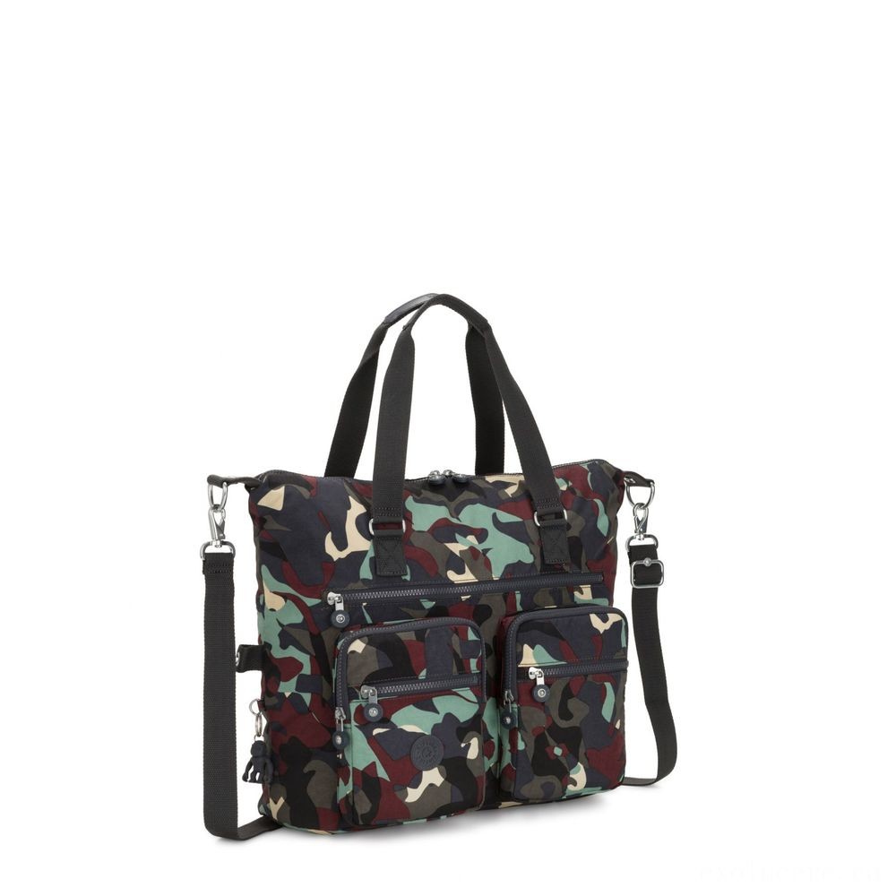 Kipling NEW ERASTO Sizable Tote with Front Wallets Camouflage Big.