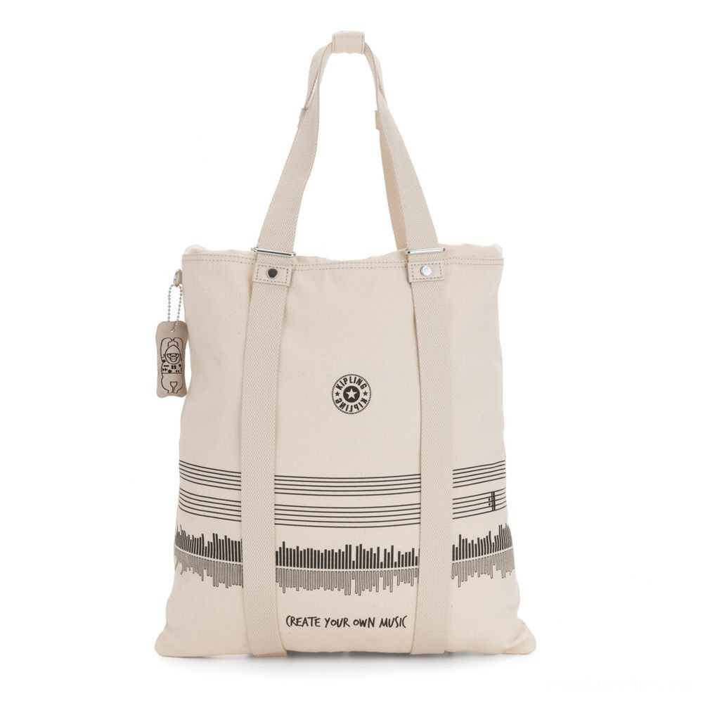 Kipling LOVILIA Medium Backpack Convertible to Handbag and also Shoulderbag Music Wave Imprint.