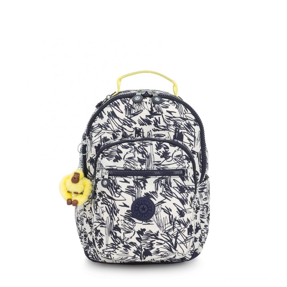 Loyalty Program Sale - Kipling SEOUL GO S Small Backpack Scribble Fun Bl. - Cyber Monday Mania:£38