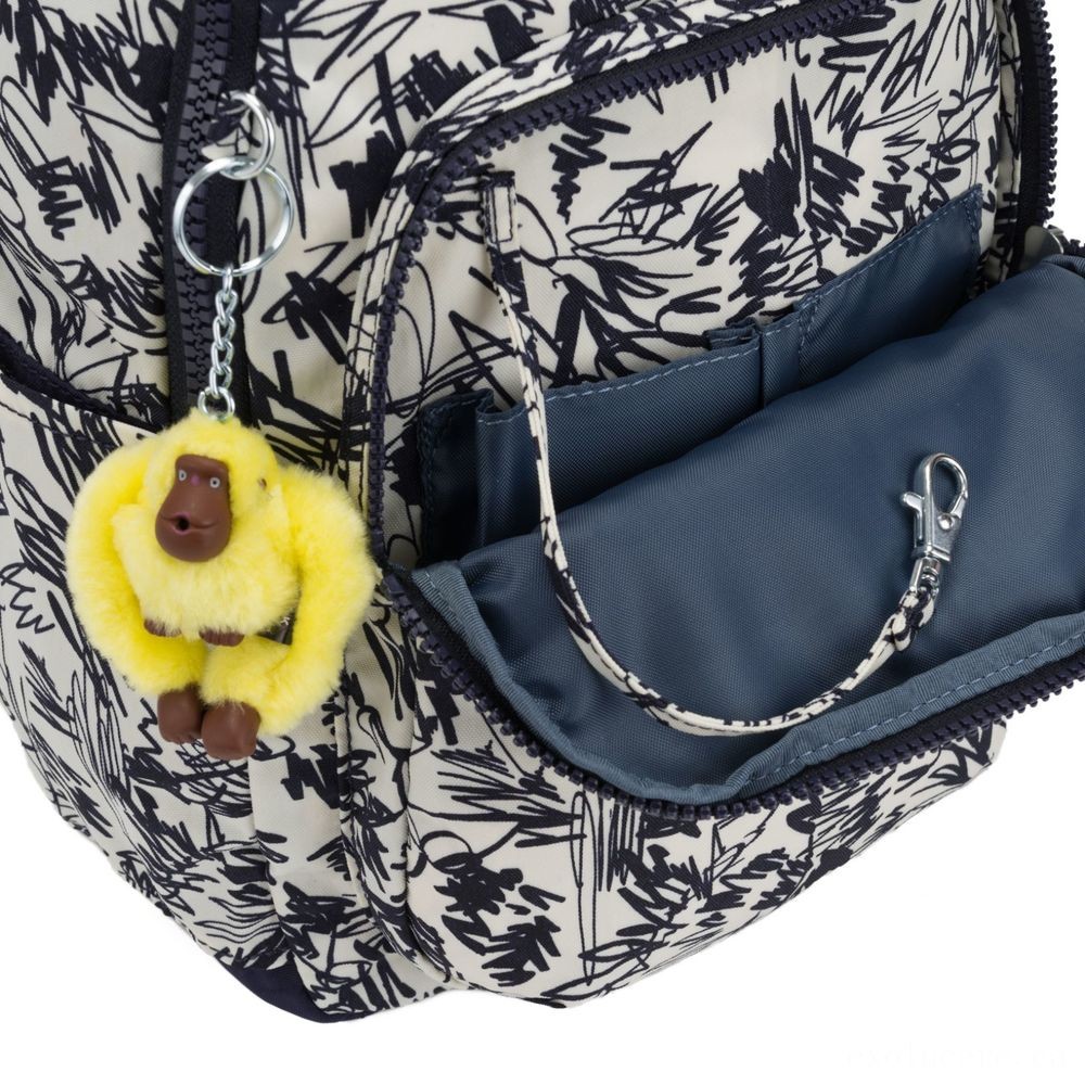 Limited Time Offer - Kipling SEOUL GO S Small Backpack Scribble Exciting Bl. - Mania:£40[nebag6739ca]