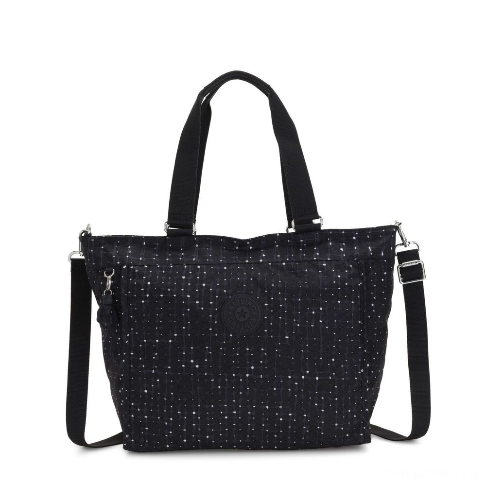 Online Sale - Kipling NEW CUSTOMER L Big Shoulder Bag Along With Easily Removable Shoulder Strap Tile Imprint - Spectacular:£31