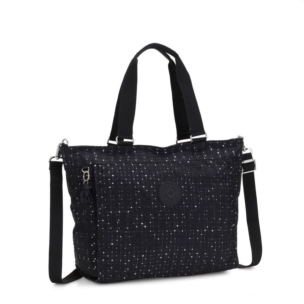 Kipling Brand New CONSUMER L Large Handbag Along With Removable Shoulder Band Floor Tile Print