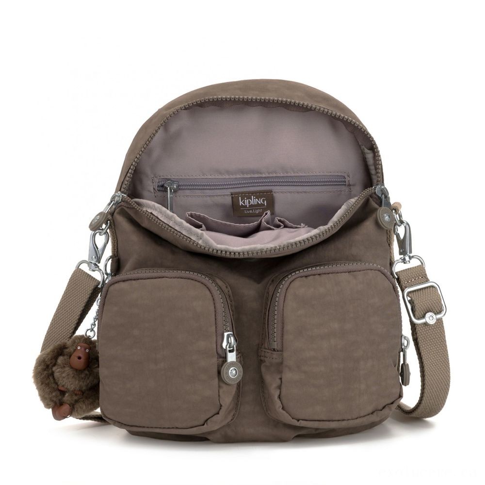  Kipling FIREFLY UP Little Backpack Covertible To Shoulder Bag Correct Light Tan