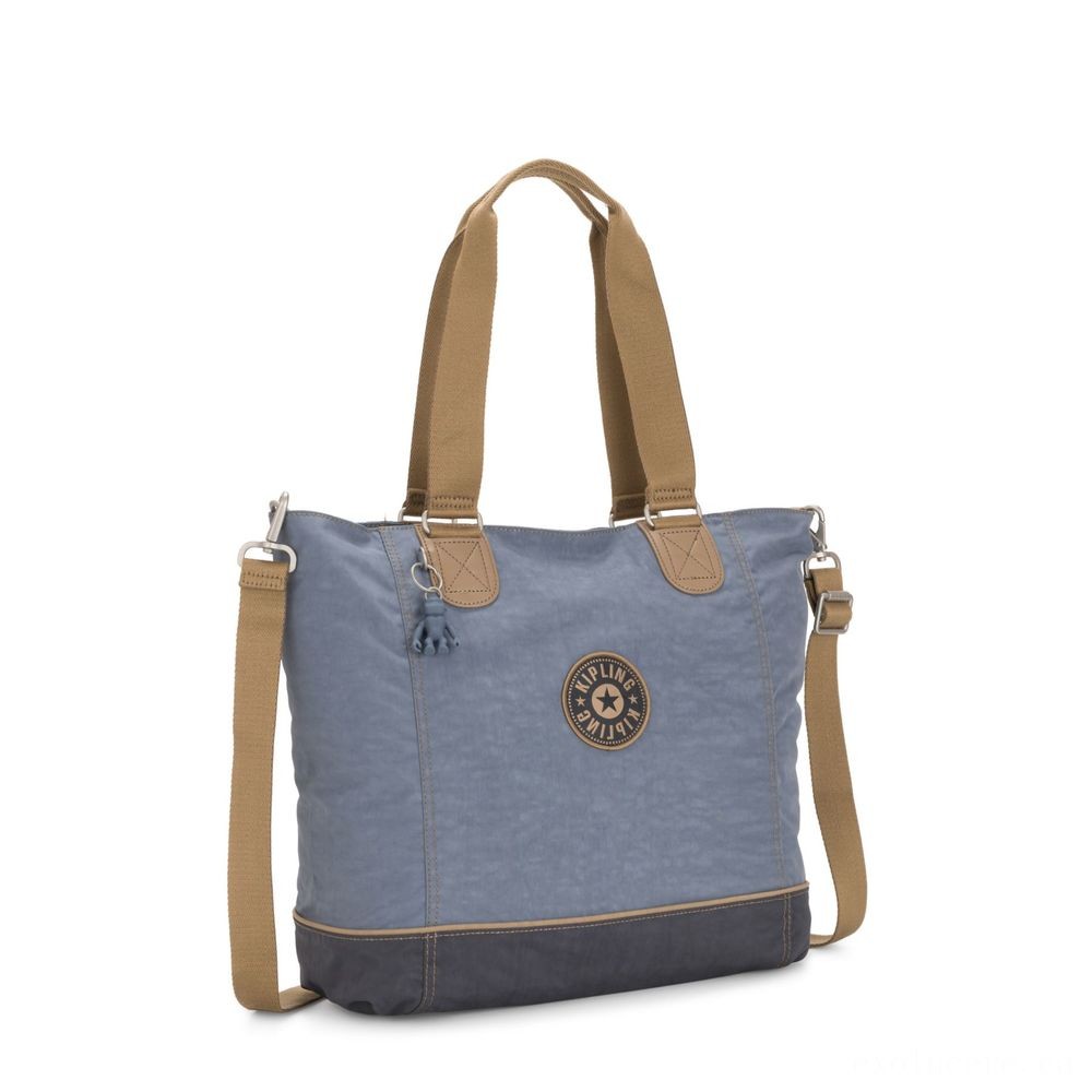 Kipling Customer C Huge Handbag With Detachable Shoulder Strap Stone Blue Block