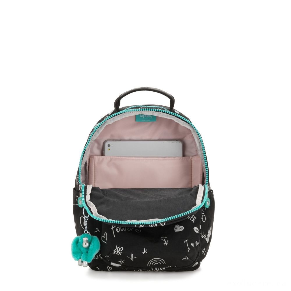 Warehouse Sale - Kipling SEOUL GO S Small Backpack Gal Doodle. - Frenzy Fest:£42