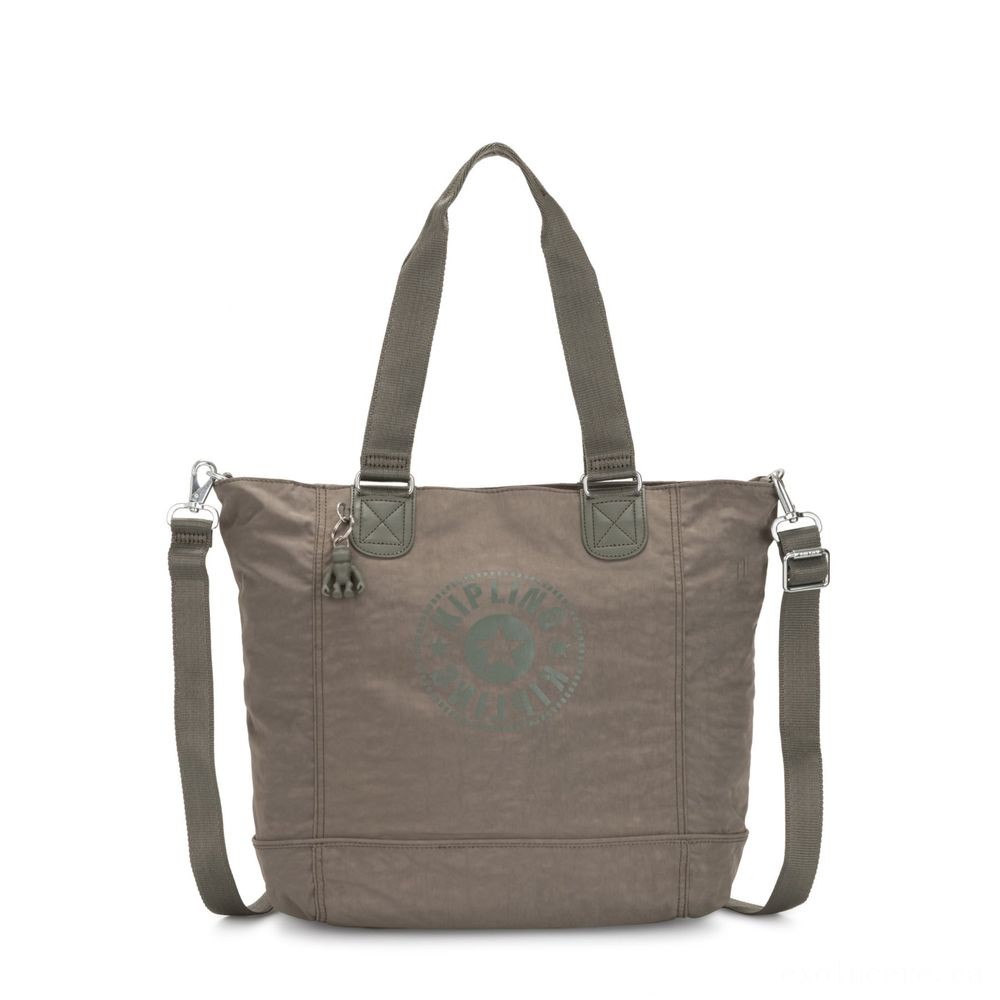 Kipling Buyer C Big Shoulder Bag Along With Removable Shoulder Strap Seagrass