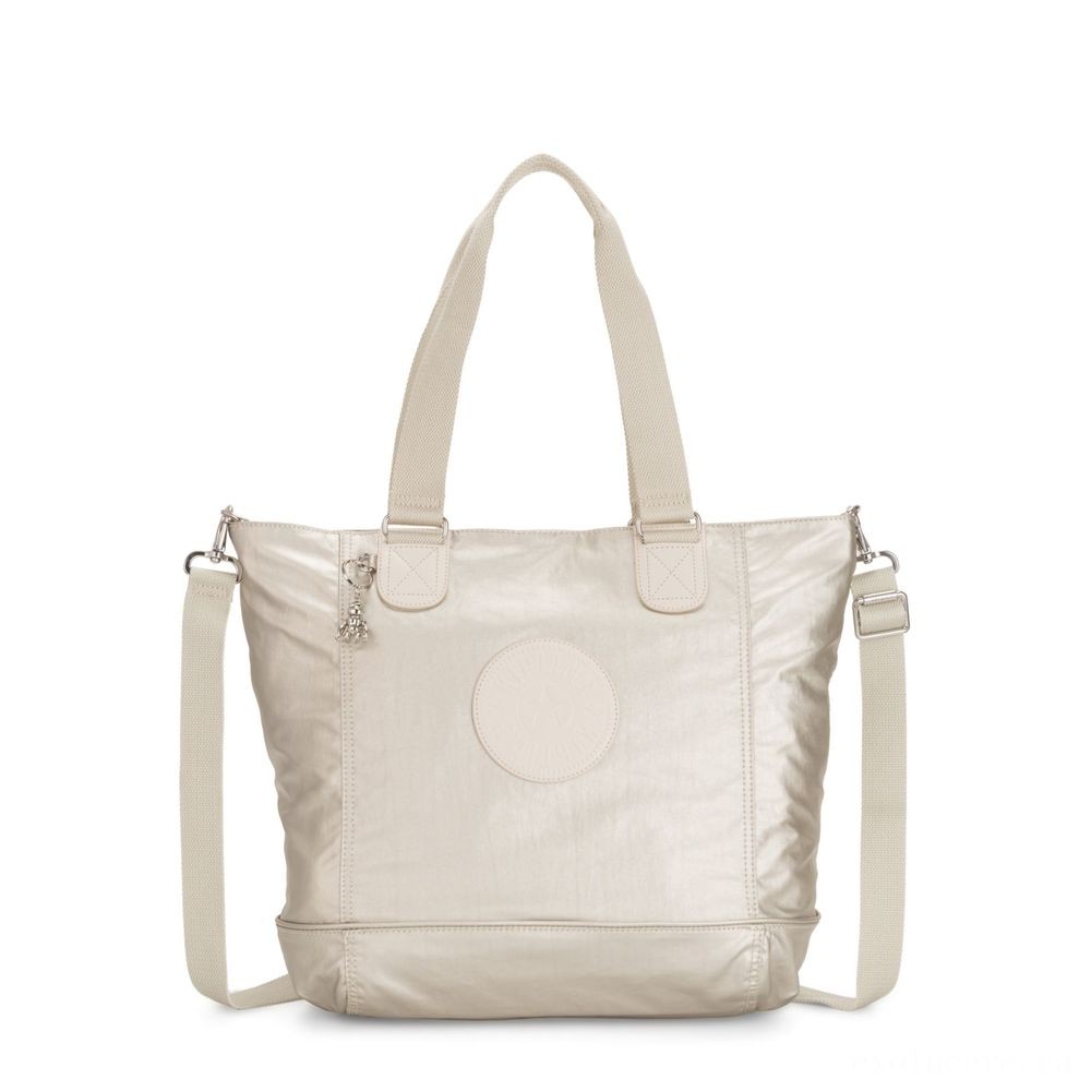 Kipling Customer C Huge Shoulder Bag Along With Removable Shoulder Band Cloud Metallic