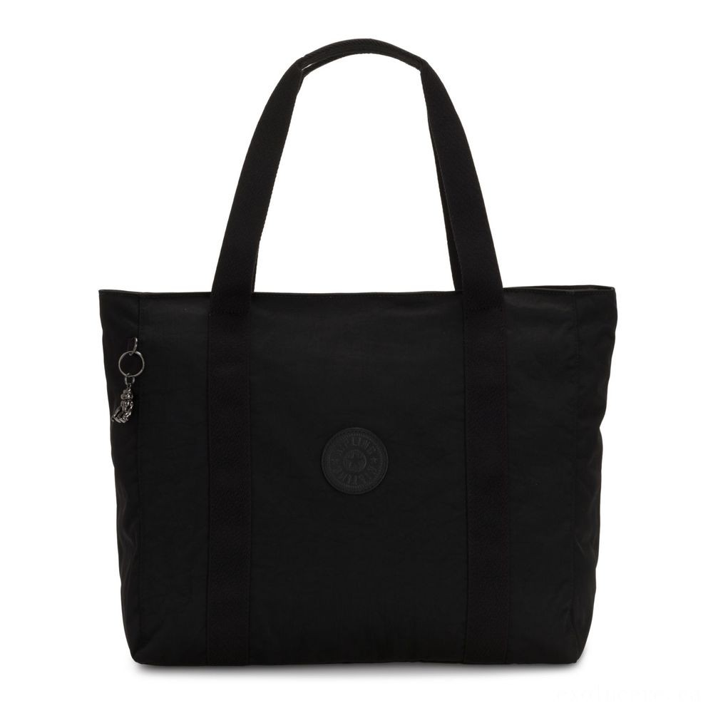 Kipling ASSENI Huge Tote along with Internal Compartments Wealthy Black.