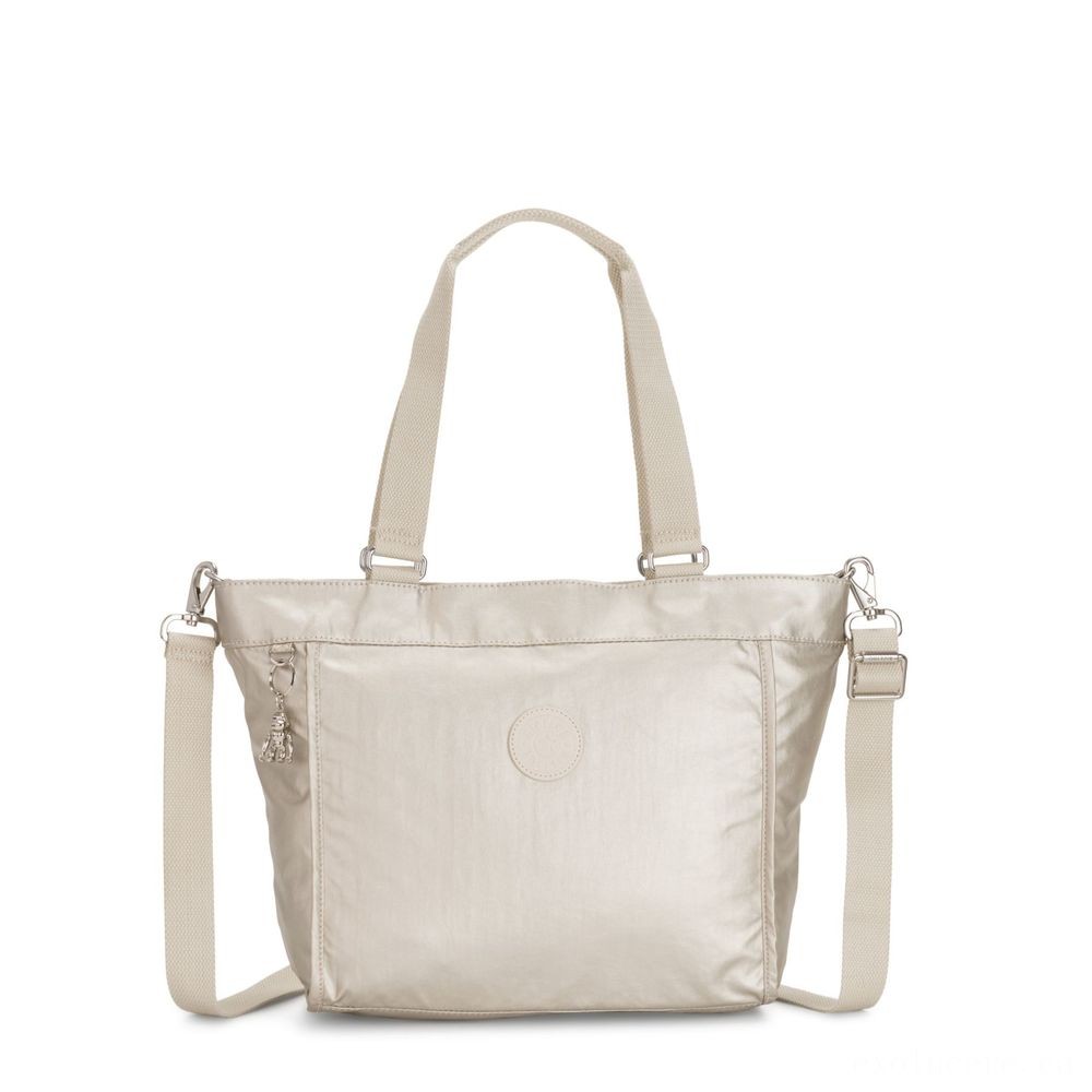 Kipling Brand New BUYER S Small Handbag With Removable Shoulder Strap Cloud Metallic