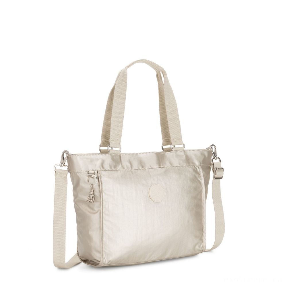 Kipling Brand-new SHOPPER S Small Shoulder Bag With Detachable Shoulder Band Cloud Metal