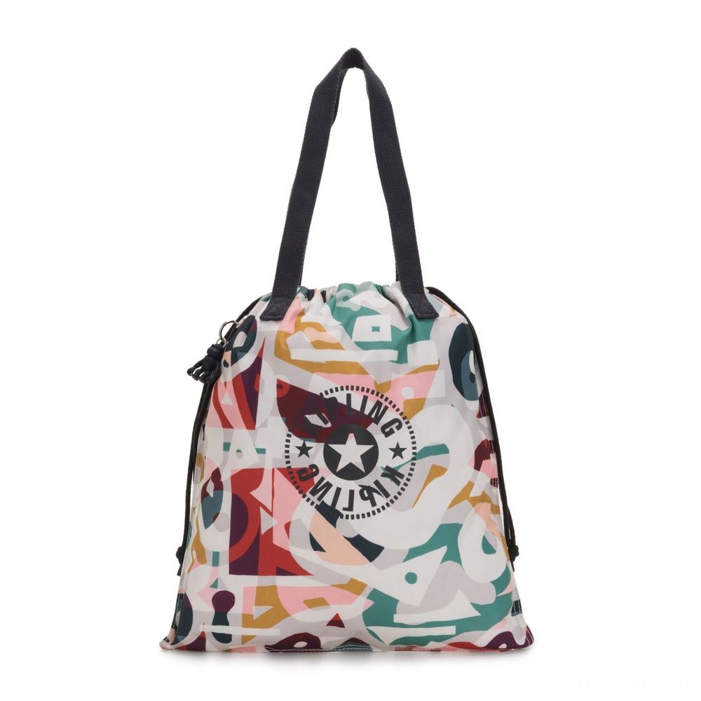 Kipling Brand-new HIPHURRAY Little Foldable Tote with drawstring Songs Publish.