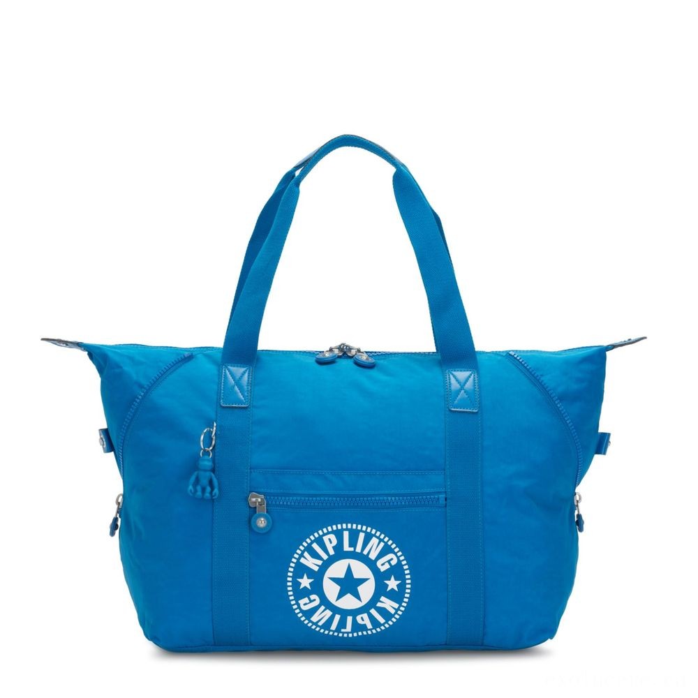 Kipling Fine Art M Medium Shoulder Bag with 2 Front End Pockets Methyl Blue Nc.