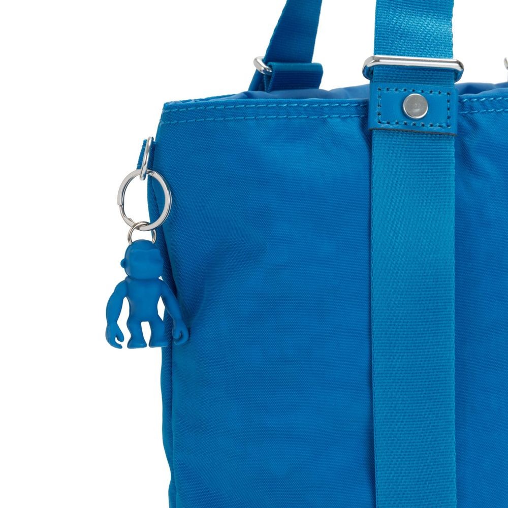 Kipling LOVILIA Medium Backpack Convertible to Handbag and Shoulderbag Methyl Blue.