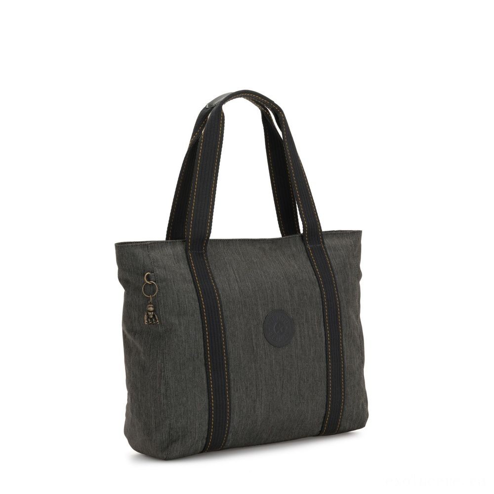 Kipling ASSENI Huge Shopping Bag with Inner Chambers Black Indigo.