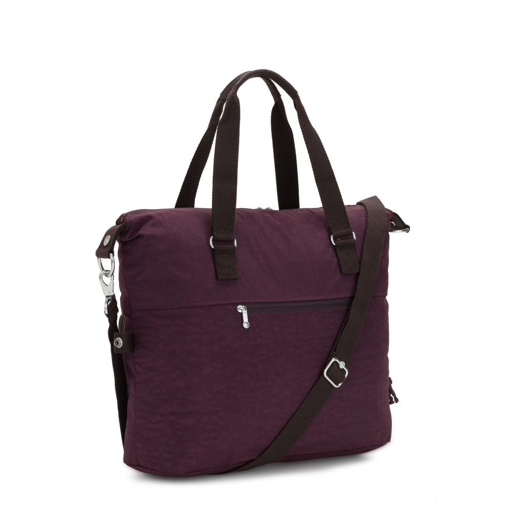 Kipling NEW ERASTO Sizable Tote with Face Pockets Sulky Plum.