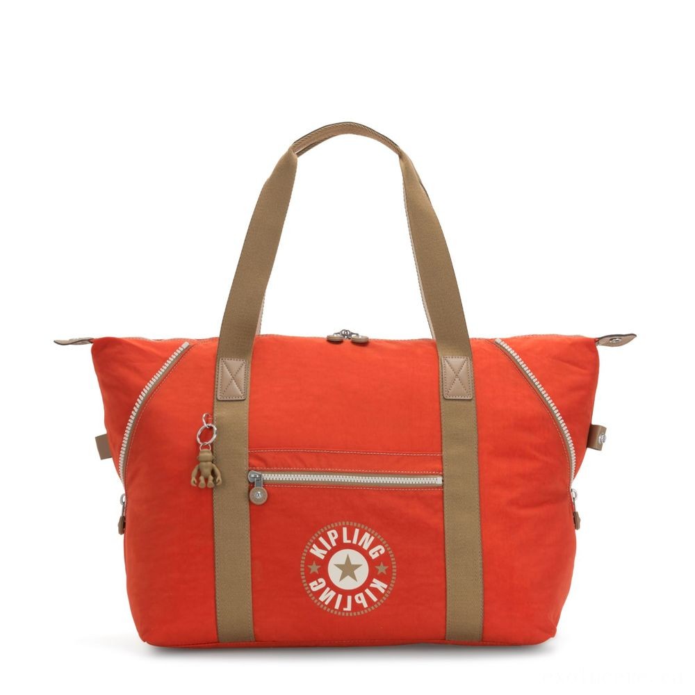Limited Time Offer - Kipling Craft M Trip Lug Along With Trolley Sleeve Funky Orange Block. - One-Day Deal-A-Palooza:£36