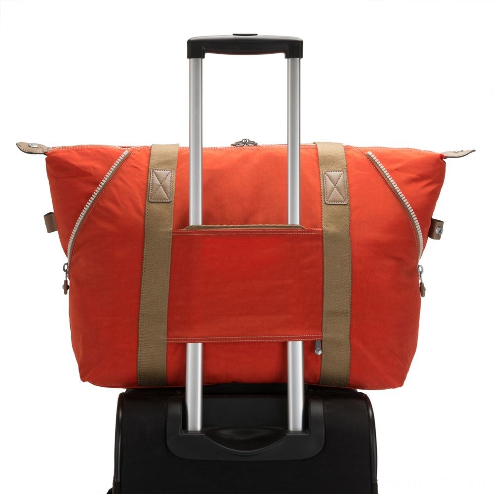 Kipling Craft M Traveling Bring With Trolley Sleeve Funky Orange Block.