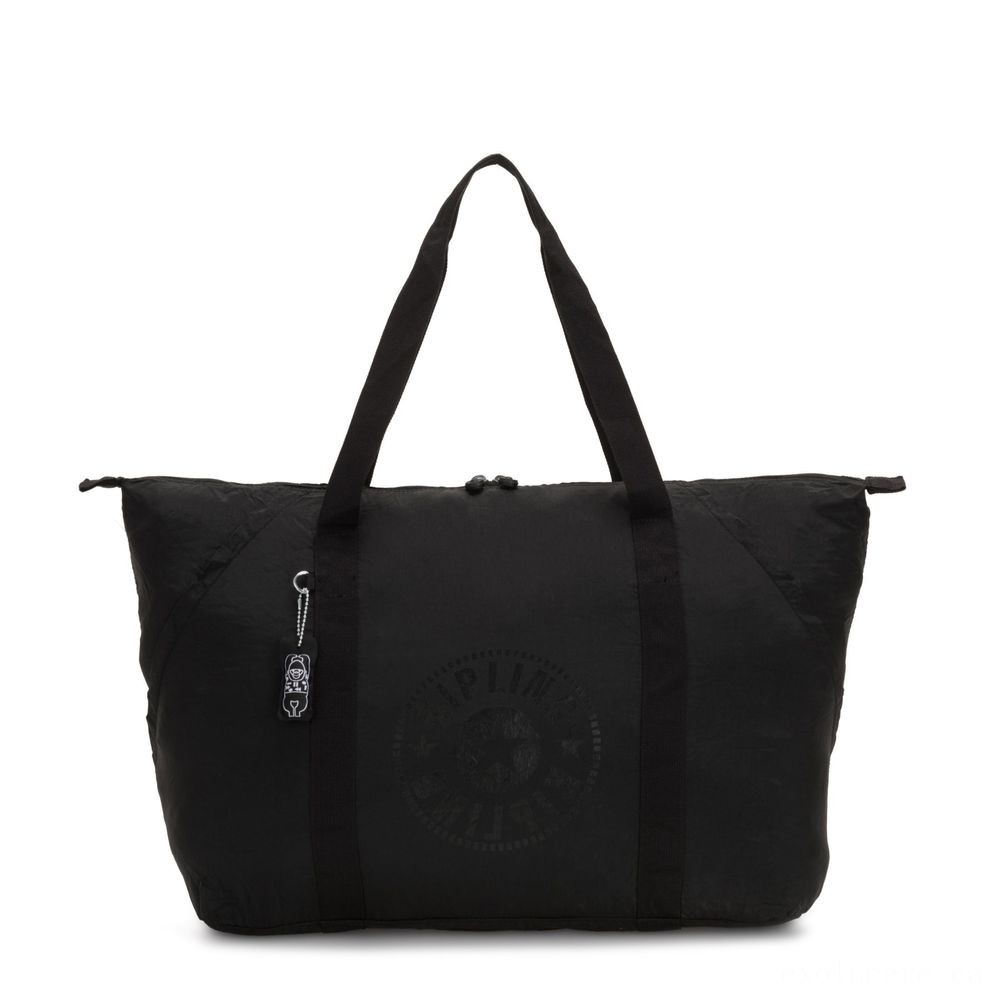 Kipling Craft PACKABLE Sizable Collapsible Carryall Black Lighting.