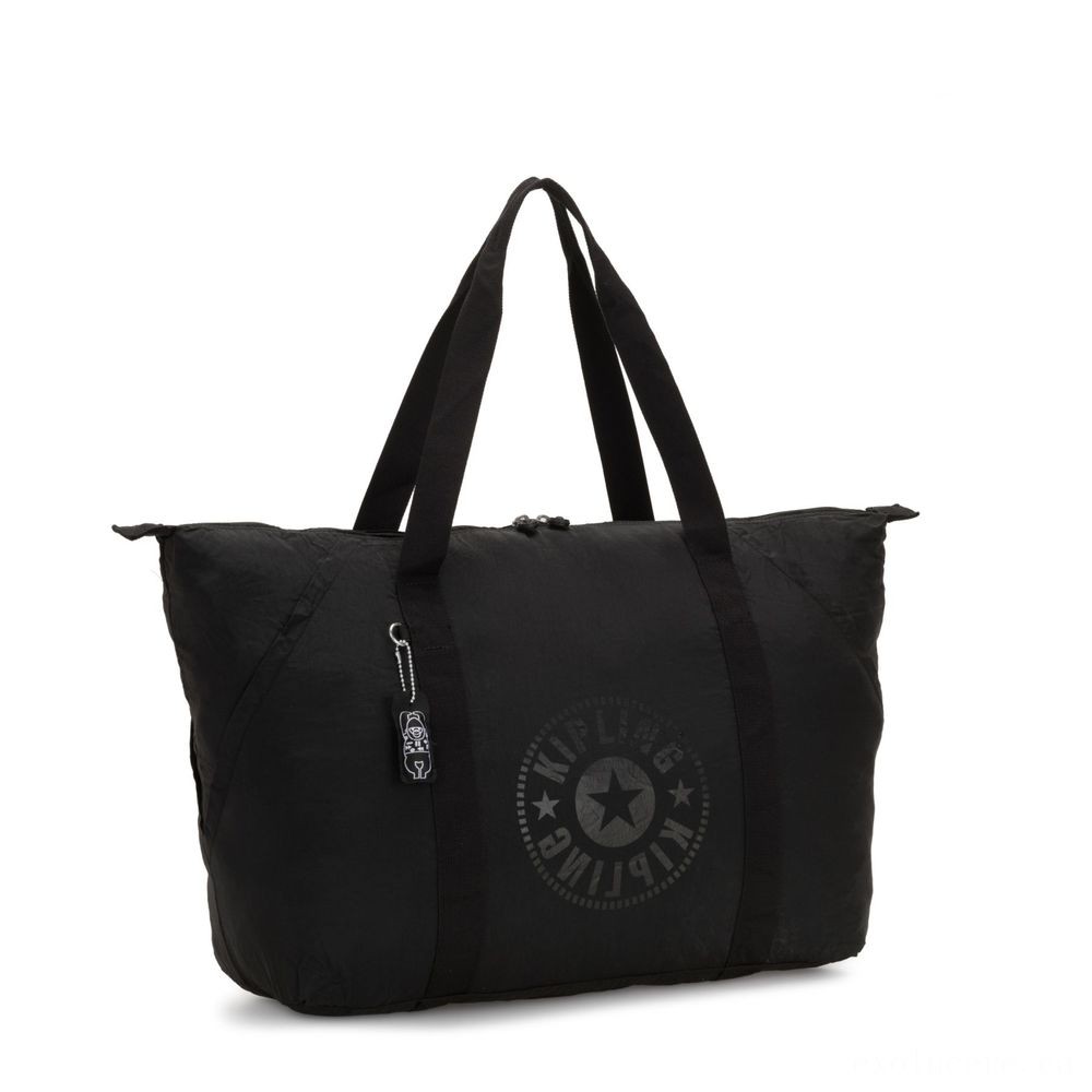 Liquidation - Kipling Fine Art PACKABLE Large Collapsible Tote Black Lighting. - Friends and Family Sale-A-Thon:£22[libag6802nk]