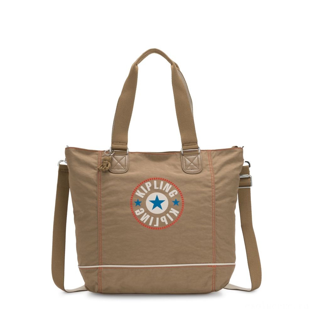 Kipling Customer C Huge Handbag With Detachable Shoulder Strap Sand Block