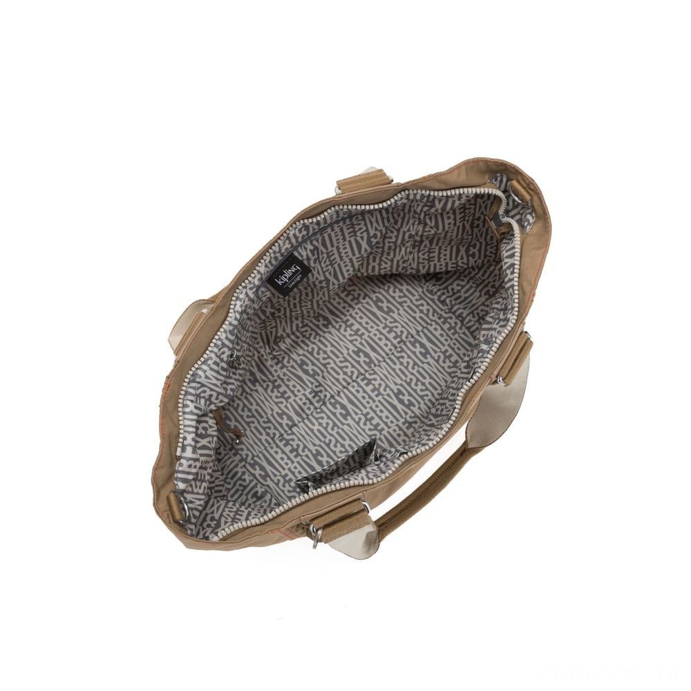June Bridal Sale - Kipling Consumer C Big Shoulder Bag With Completely Removable Shoulder Strap Sand Block - Winter Wonderland Weekend Windfall:£30[chbag6804ar]
