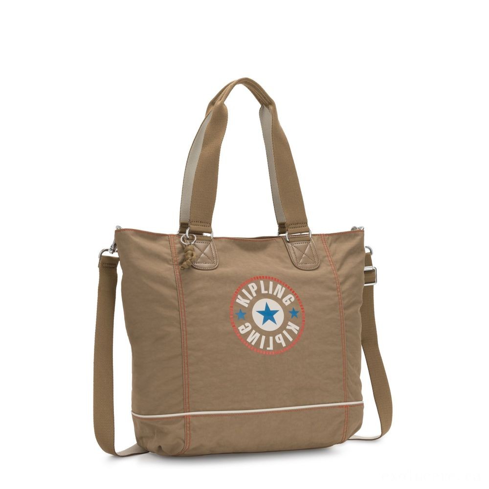 Kipling Customer C Large Handbag Along With Easily Removable Shoulder Strap Sand Block