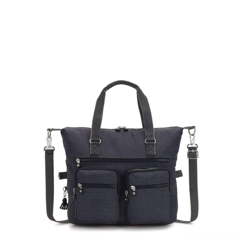 Kipling NEW ERASTO Sizable Tote with Face Pockets Evening Grey.