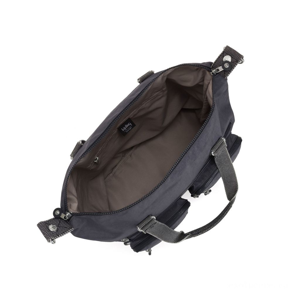 Kipling Brand-new ERASTO Sizable Tote along with Front Pockets Night Grey.
