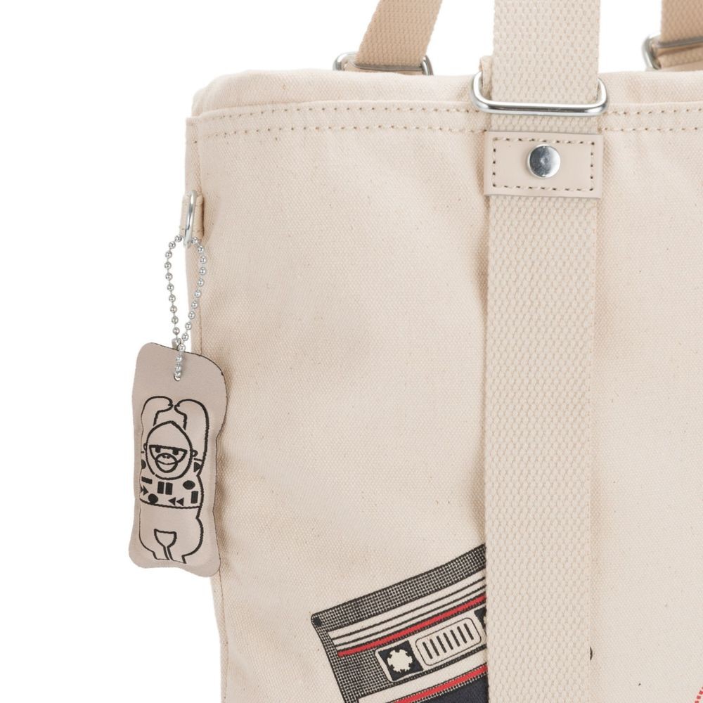 Kipling LOVILIA Medium Bag Convertible to Handbag and Shoulderbag Cassette Pile.