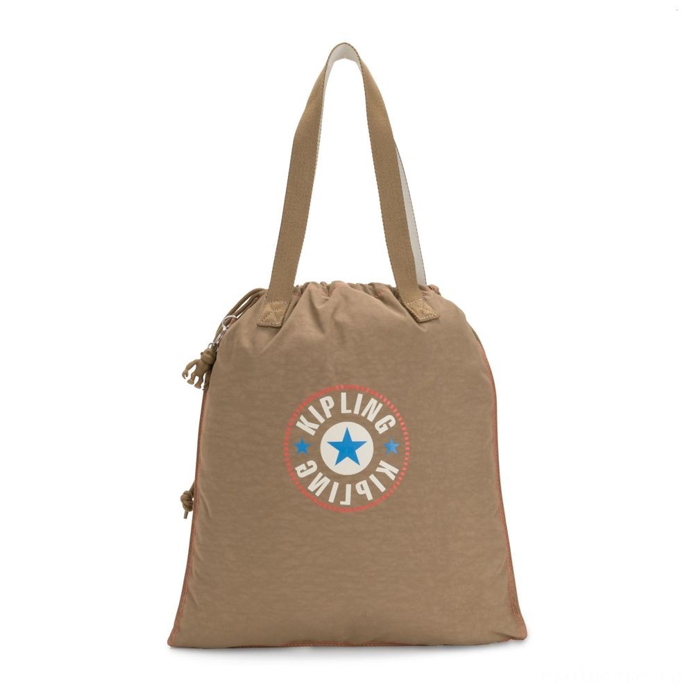 Kipling Brand New HIPHURRAY Tiny Collapsible Tote along with drawstring Sand Block.