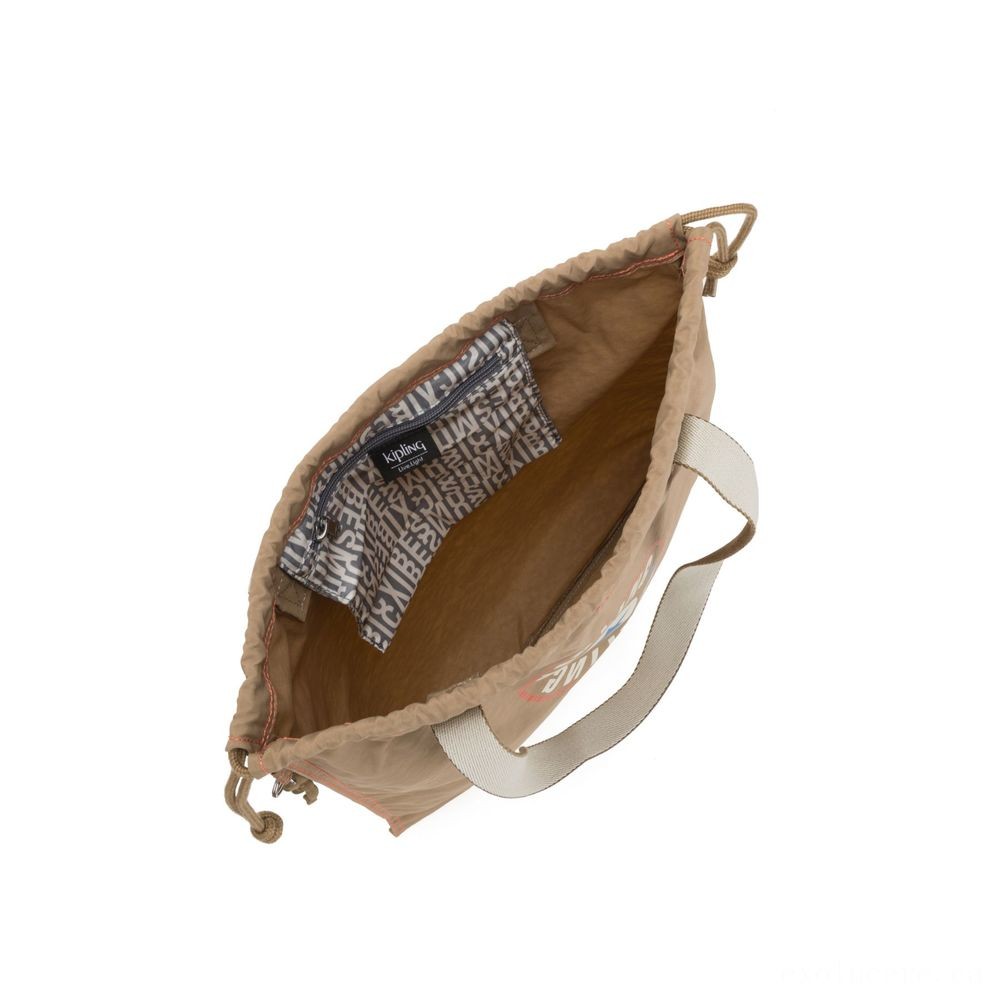 Kipling NEW HIPHURRAY Little Collapsible Tote along with drawstring Sand Block.