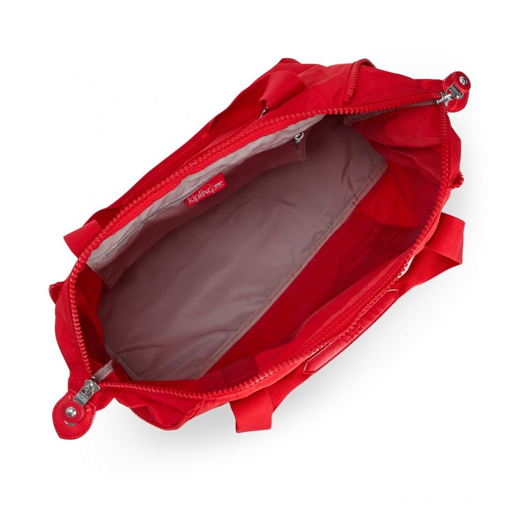 Kipling Fine Art M Medium Lug Bag with 2 Face Pockets Dynamic Reddish.