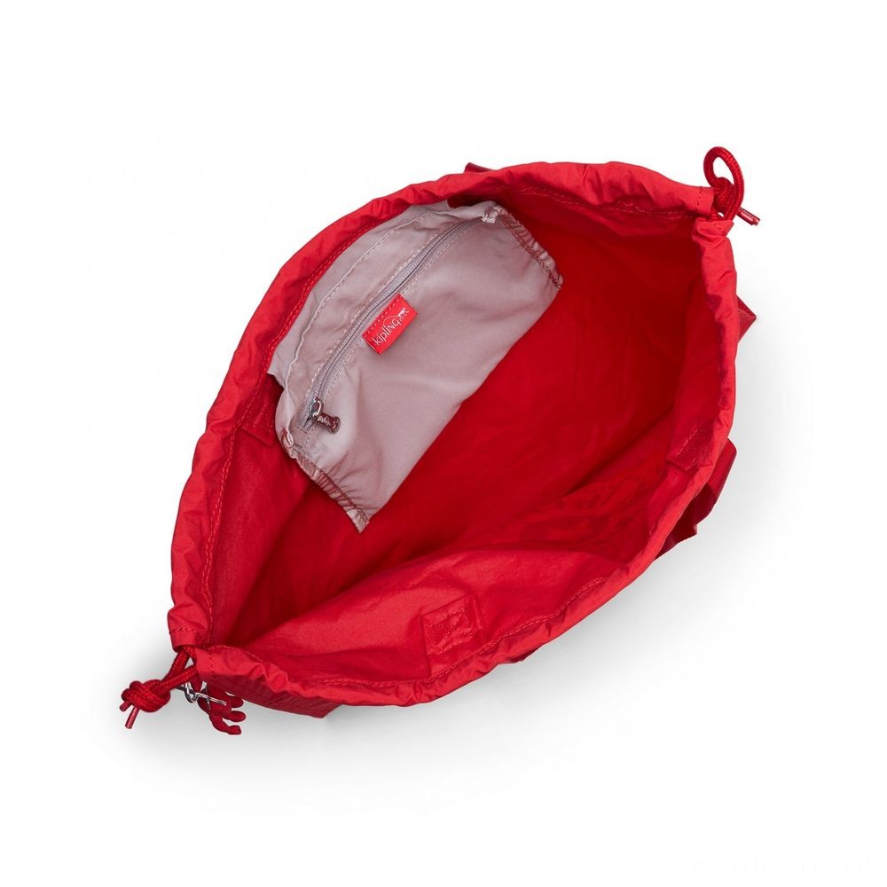 Kipling Brand-new HIPHURRAY L FOLD Collapsible lug bag with drawstring Lively Reddish.
