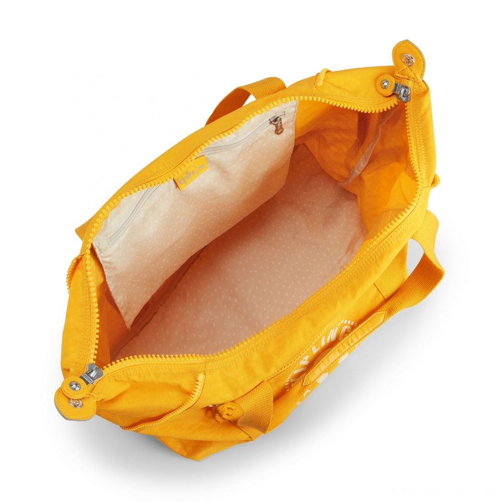 Kipling Fine Art M Medium Lug Bag with 2 Front End Wallets Dynamic Yellow.