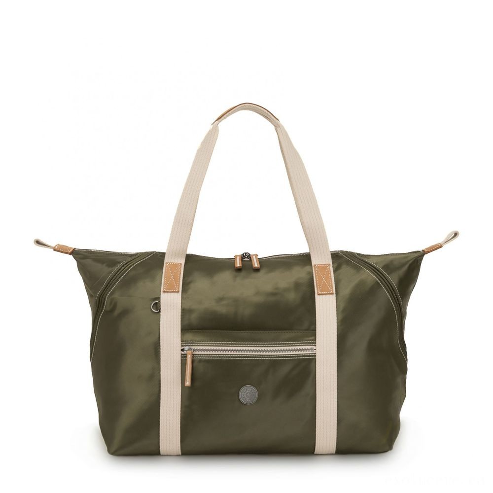 Kipling Craft M Trip Tote with Cart Sleeve High Green.