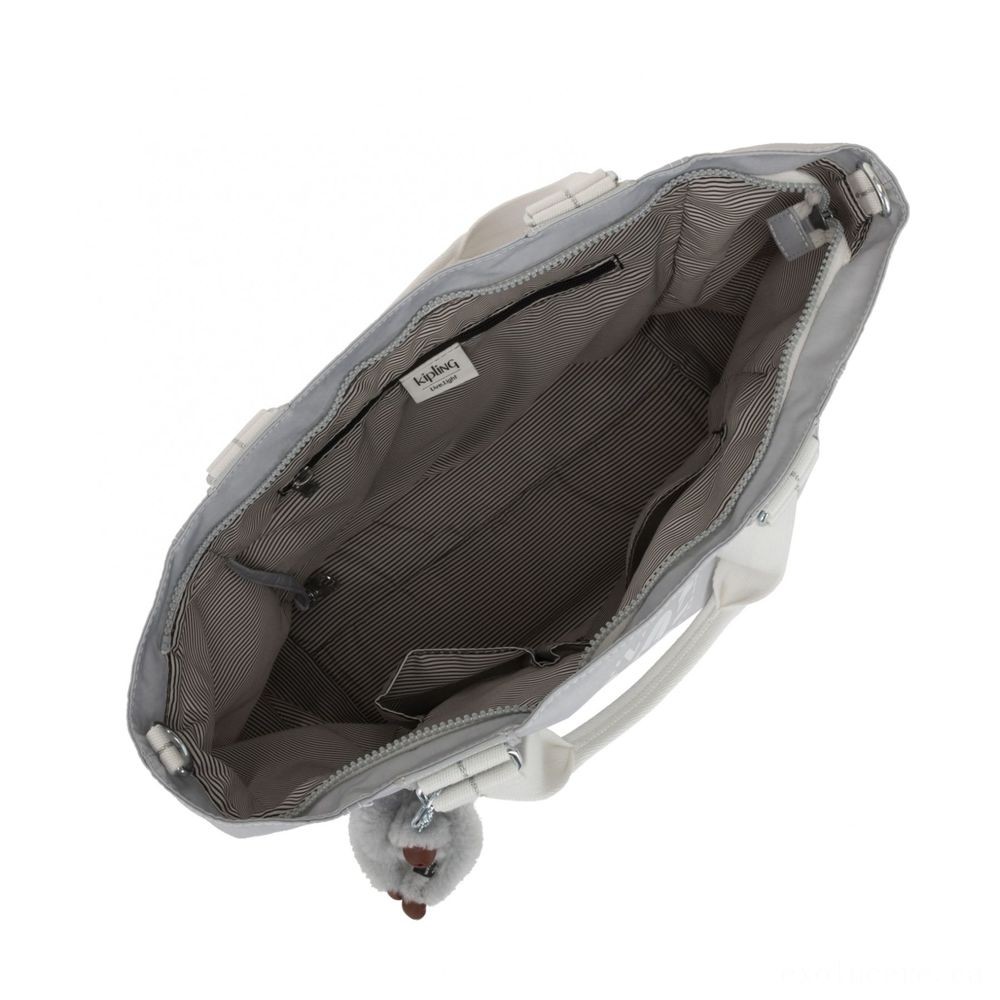 Kipling SHOPPER C Large Shoulder Bag Along With Removable Shoulder Strap Active Grey Bl