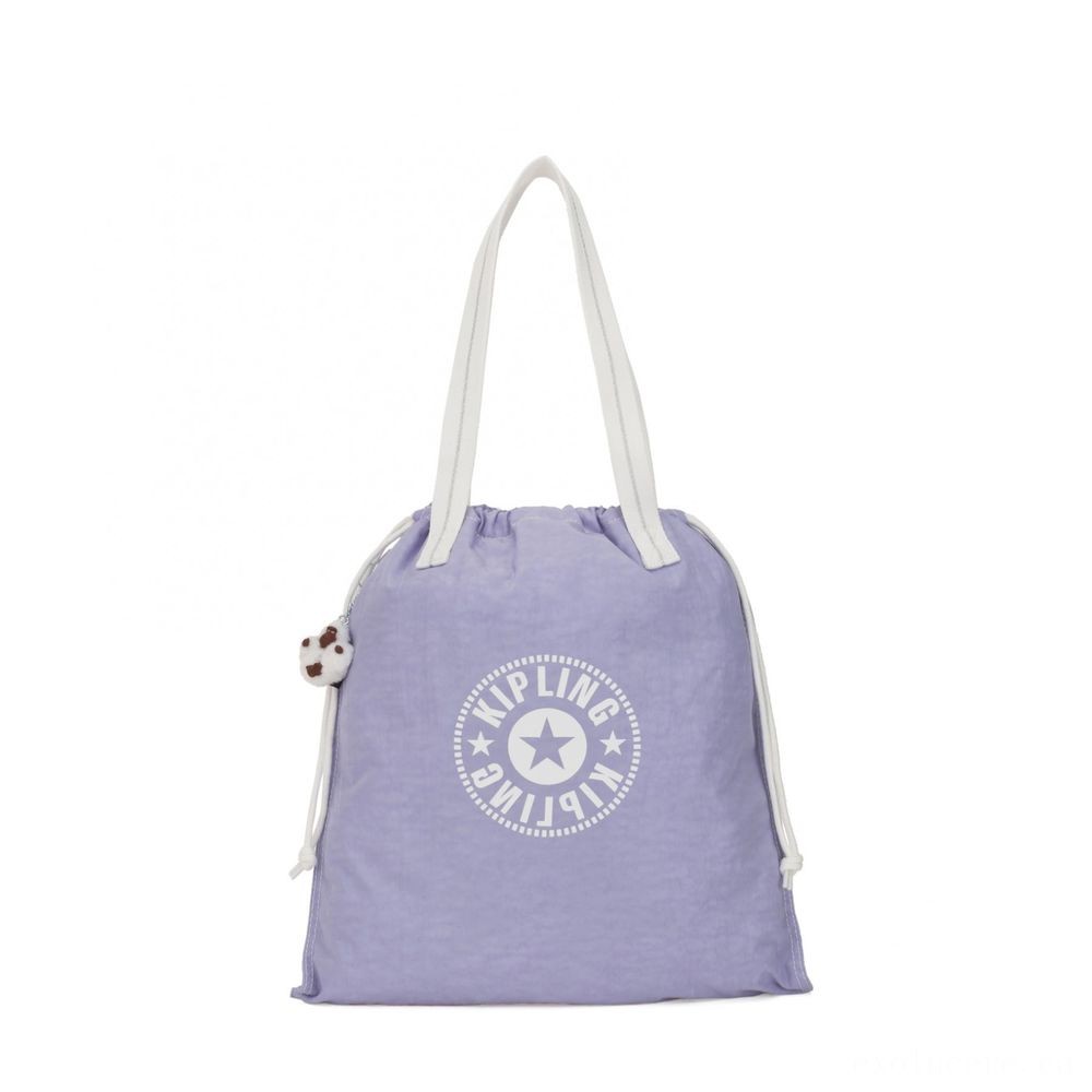 Kipling Brand-new HIPHURRAY Tiny Foldable Tote with drawstring Energetic Lavender Bl.