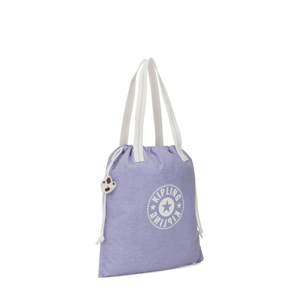 Kipling Brand New HIPHURRAY Tiny Collapsible Tote along with drawstring Energetic Lilac Bl.