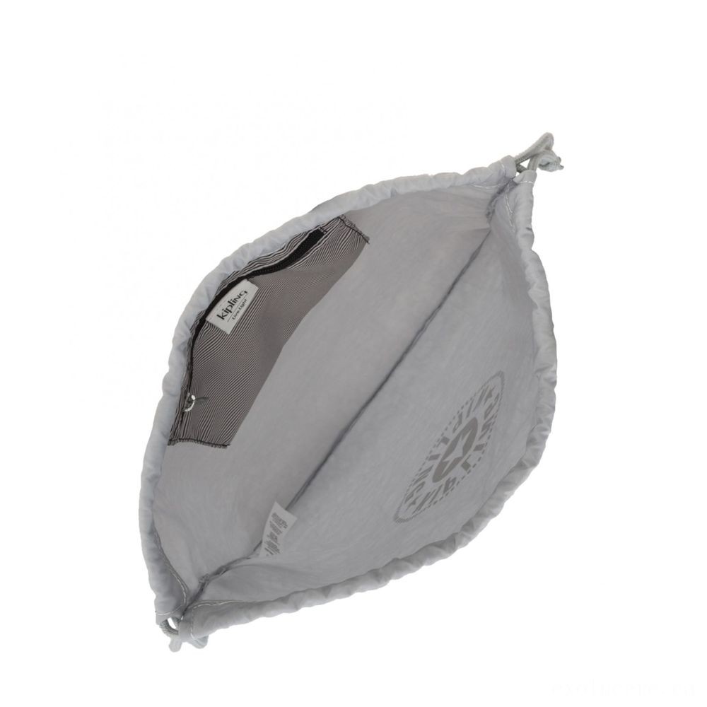 Kipling Brand New HIPHURRAY Small Collapsible Tote with drawstring Active Grey Bl.