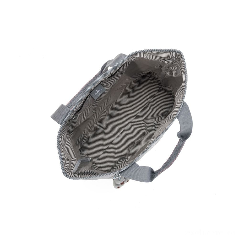 Kipling ZANE Channel tote bag along with shoulderstrap Energetic Grey C.