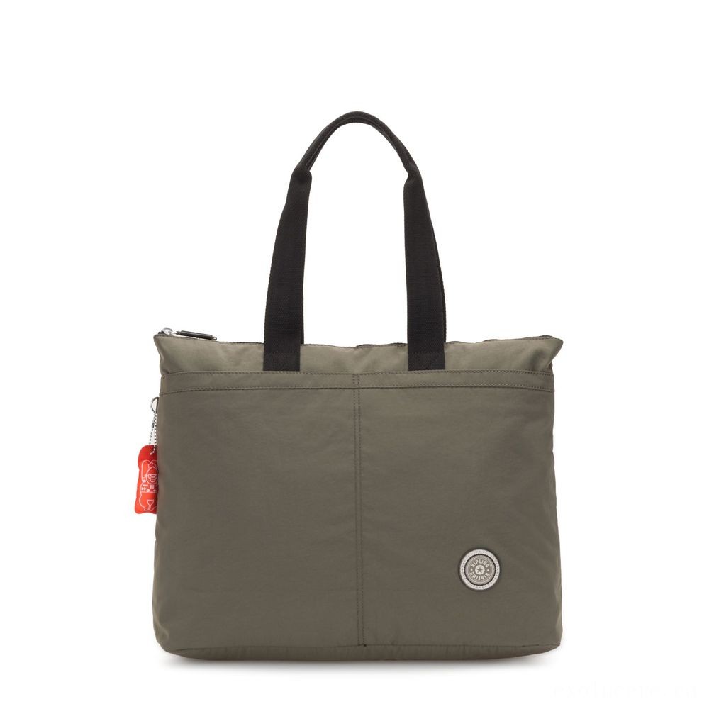 Garage Sale - Kipling CHIKA Sizable lug bag along with laptop protection Cool Moss. - Weekend Windfall:£38