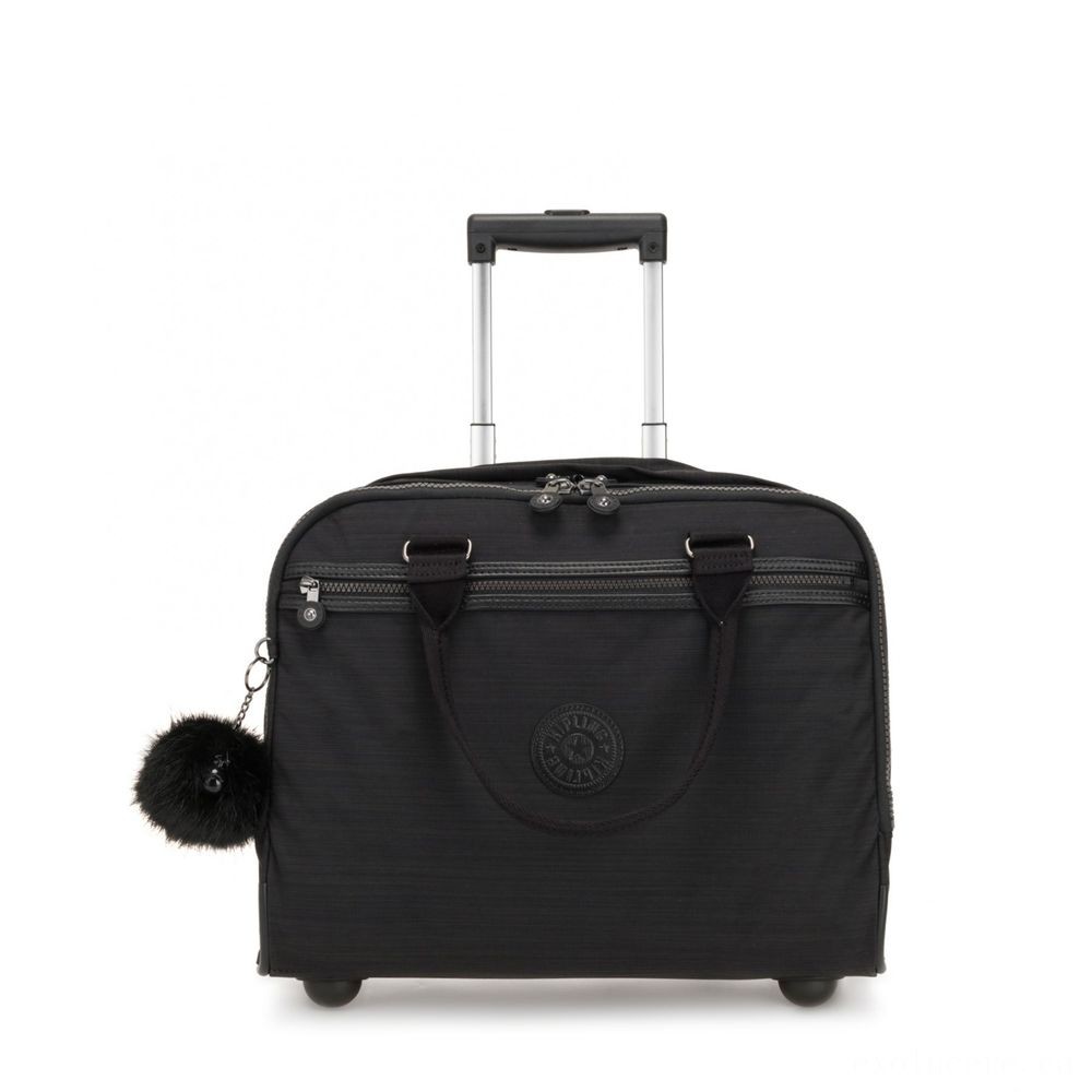 Kipling NEW CEROC Wheeled Operating Bag with Laptop Computer Security Real Dazz Black.