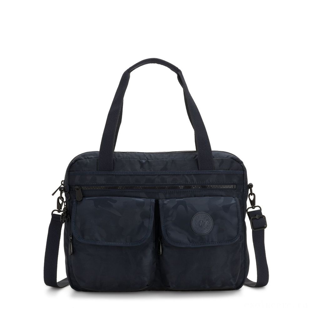 Kipling MARIC Working Bag along with laptop pc protection Satin Camouflage Blue.